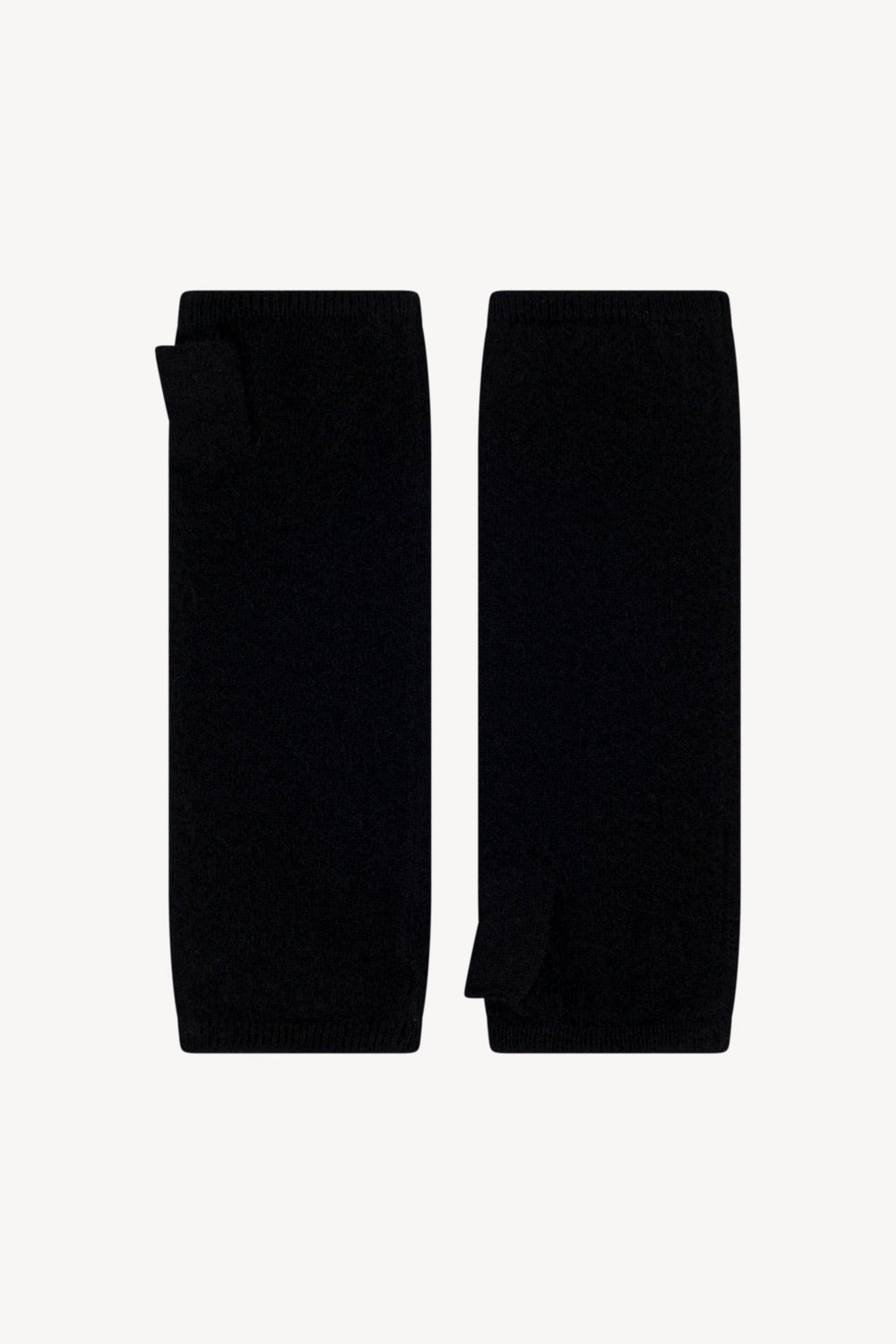 Manicotti in Puro Cashmere Spazzolato Nero