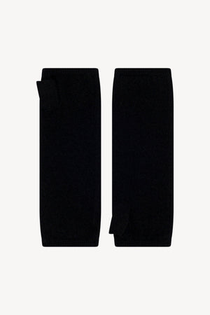 Manicotti in Puro Cashmere Spazzolato Nero