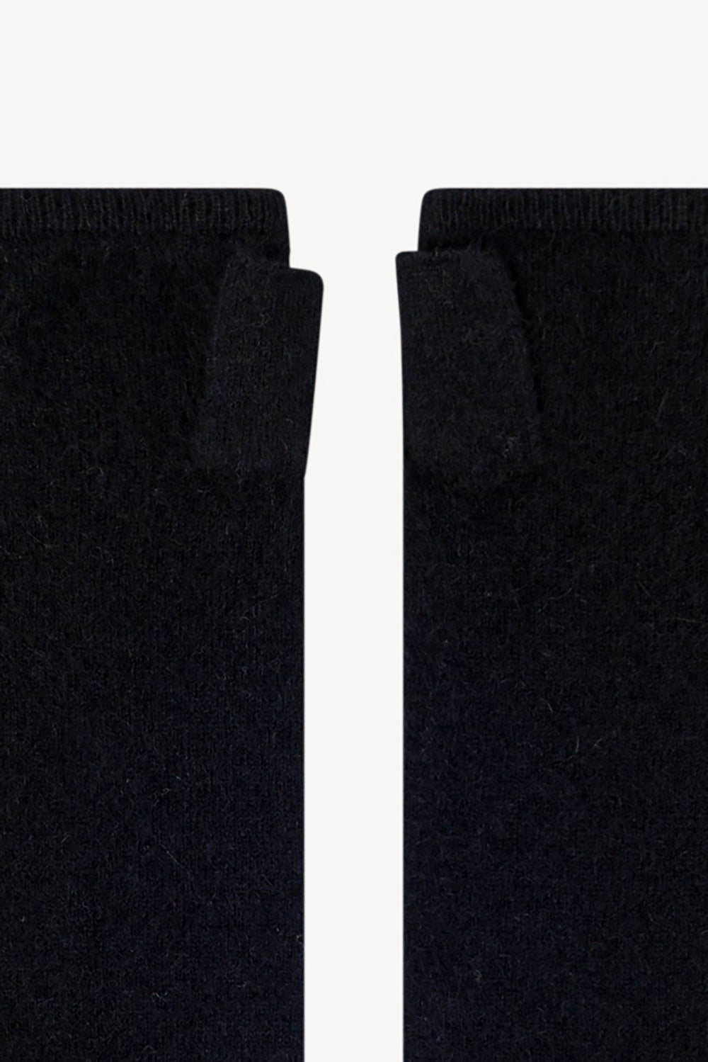 Manicotti in Puro Cashmere Spazzolato Nero