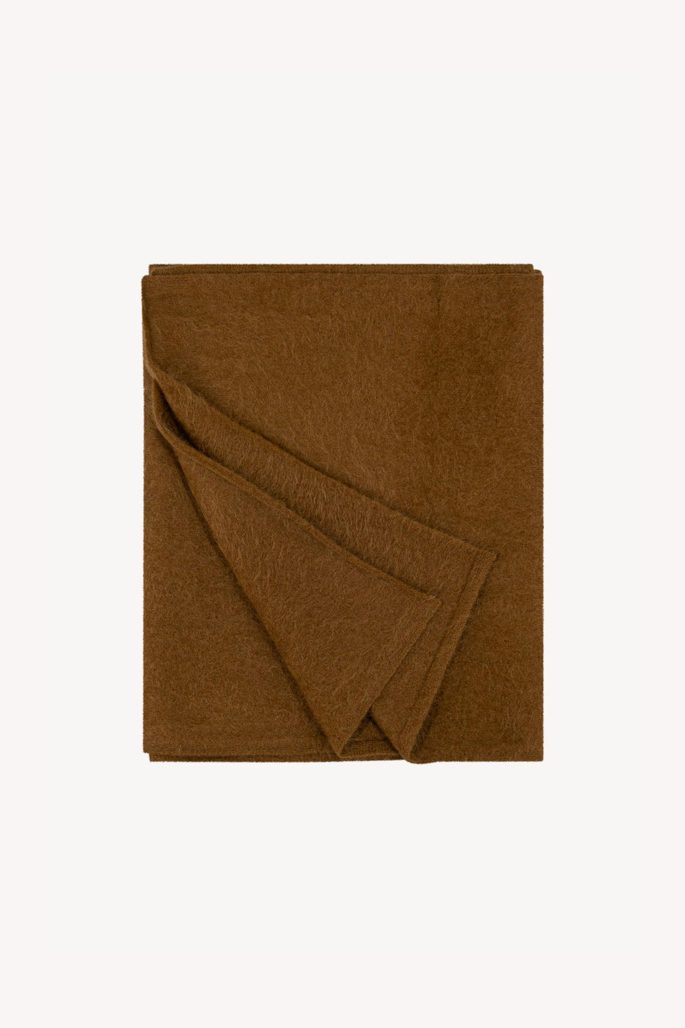 Sciarpa in Maglia Rasata in Puro Cashmere Spazzolato Terracotta