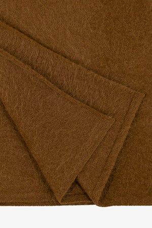 Sciarpa in Maglia Rasata in Puro Cashmere Spazzolato Terracotta