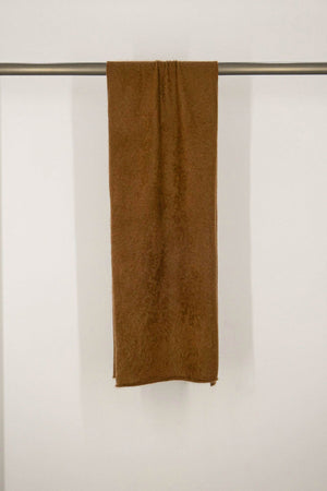 Sciarpa in Maglia Rasata in Puro Cashmere Spazzolato Terracotta