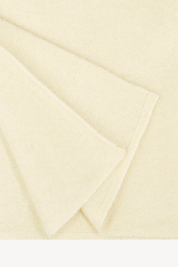 Sciarpa in Maglia Rasata in Puro Cashmere Spazzolato Latte