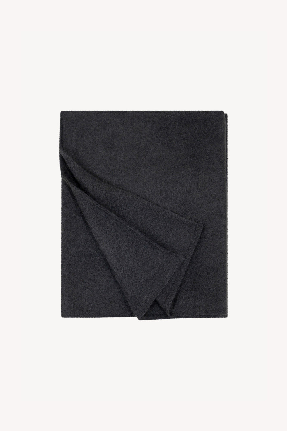 Sciarpa in Maglia Rasata in Puro Cashmere Spazzolato Ardesia