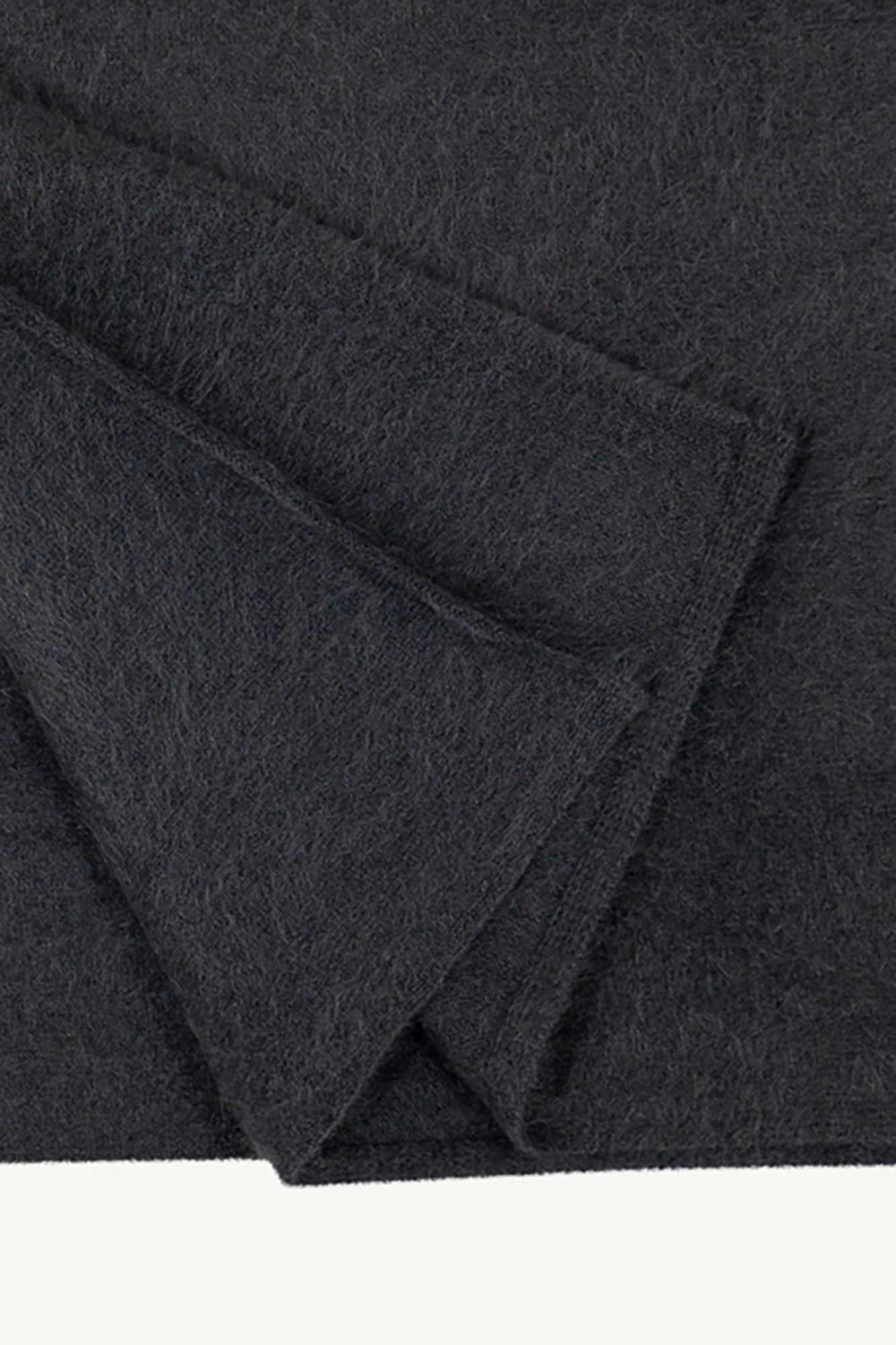 Sciarpa in Maglia Rasata in Puro Cashmere Spazzolato Ardesia