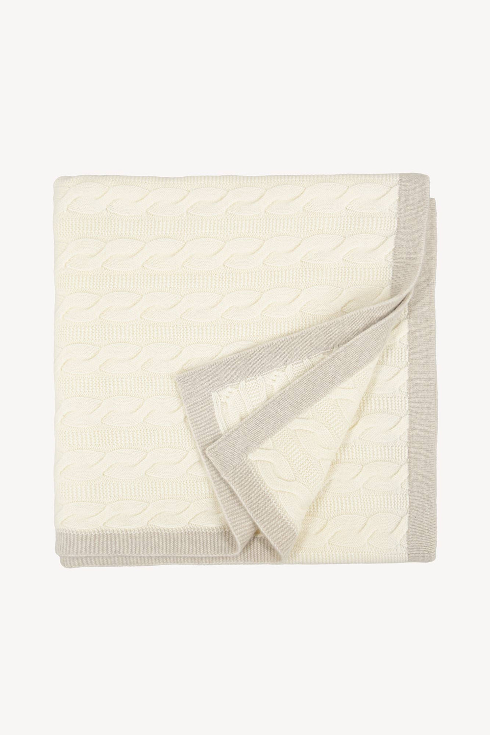 Plaid Trecce 2 fili in Puro Cashmere Latte