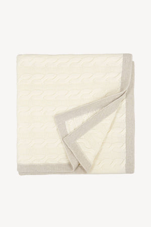 Plaid Trecce 2 fili in Puro Cashmere Latte