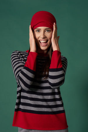 Girocollo Righe 3 Colori Puro Cashmere