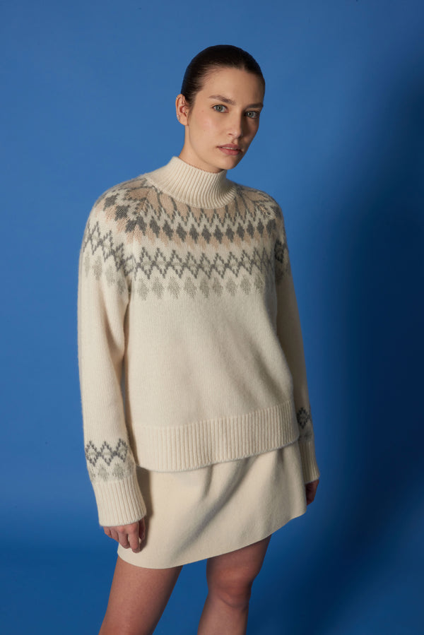 Collo Alto in Jaquard Nordico Puro Cashmere