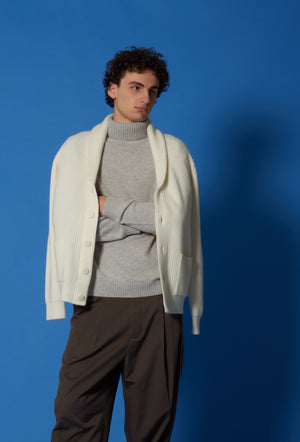 Cardigan Collo Scialle Costa Inglese Puro Cashmere