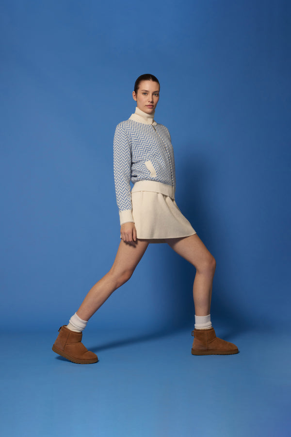 Bomber a Spina di Pesce Puro Cashmere