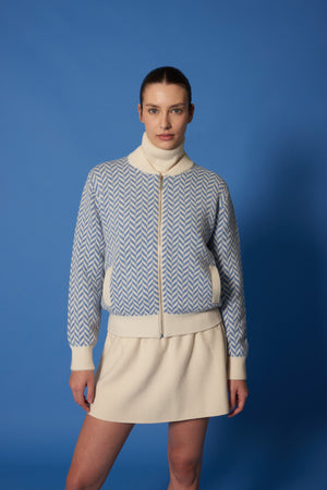 Bomber a Spina di Pesce Puro Cashmere