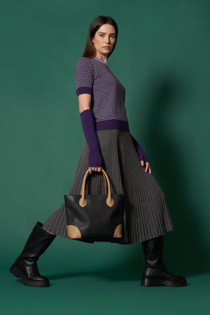 Pure Cashmere Pleated Skirt