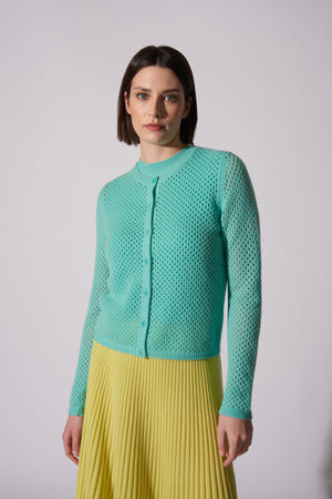 Cardigan rete Puro Cashmere