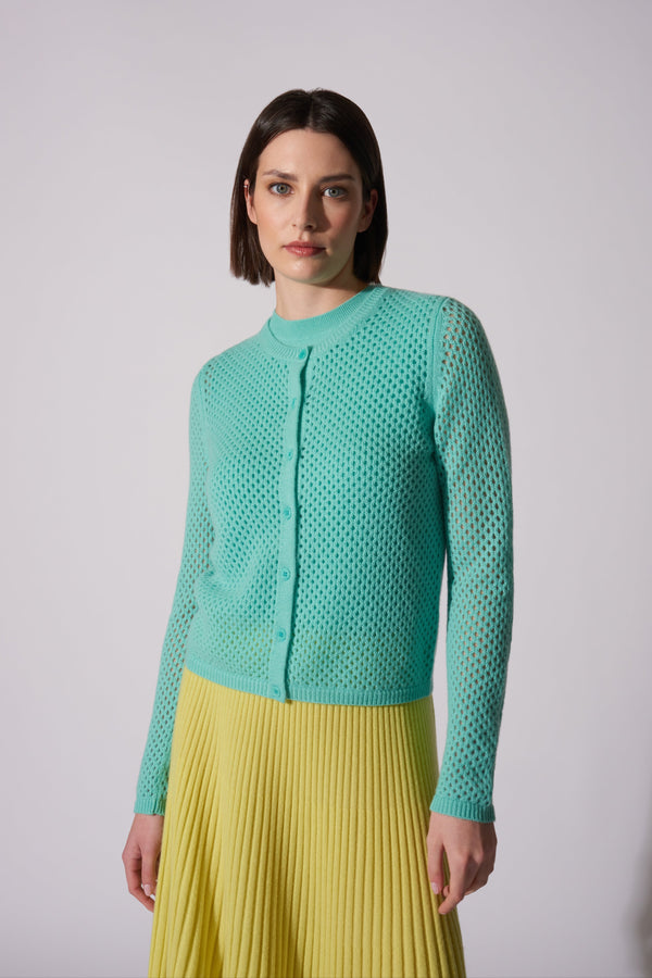 Cardigan rete Puro Cashmere