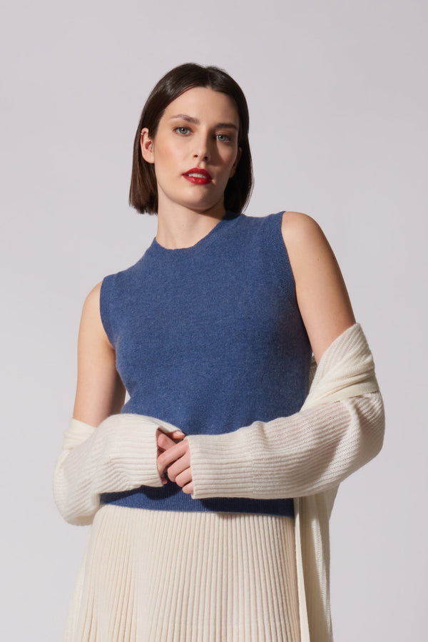 Girocollo senza maniche Puro Cashmere