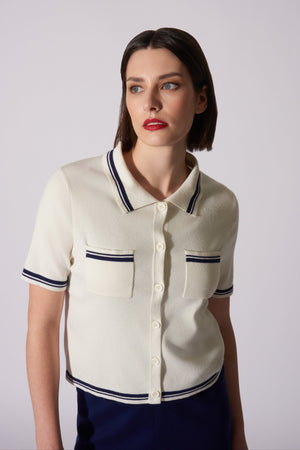 Camicia M/Manica bicolore Cotone - Seta - Cashmere