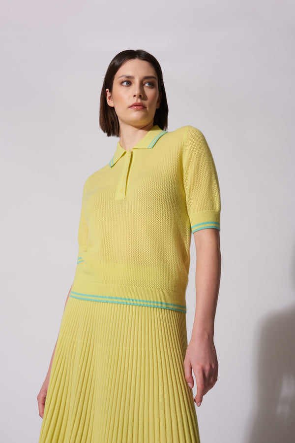 Polo rete mezza manica Puro Cashmere