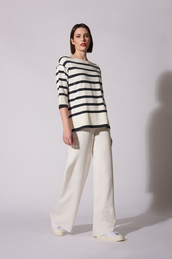 Barchetta over spacchi righe Cotone - Seta - Cashmere