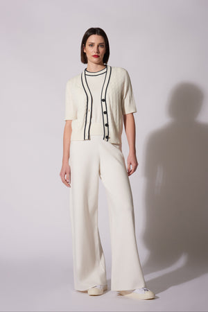 Golfino trecce mezza manica Cotone - Seta - Cashmere