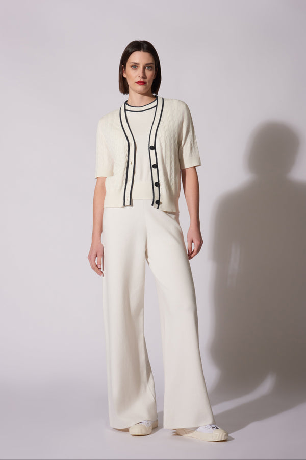 Golfino trecce mezza manica Cotone - Seta - Cashmere