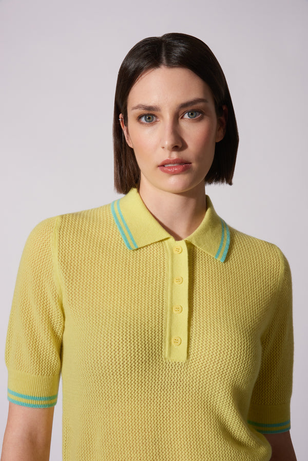 Polo rete mezza manica Puro Cashmere