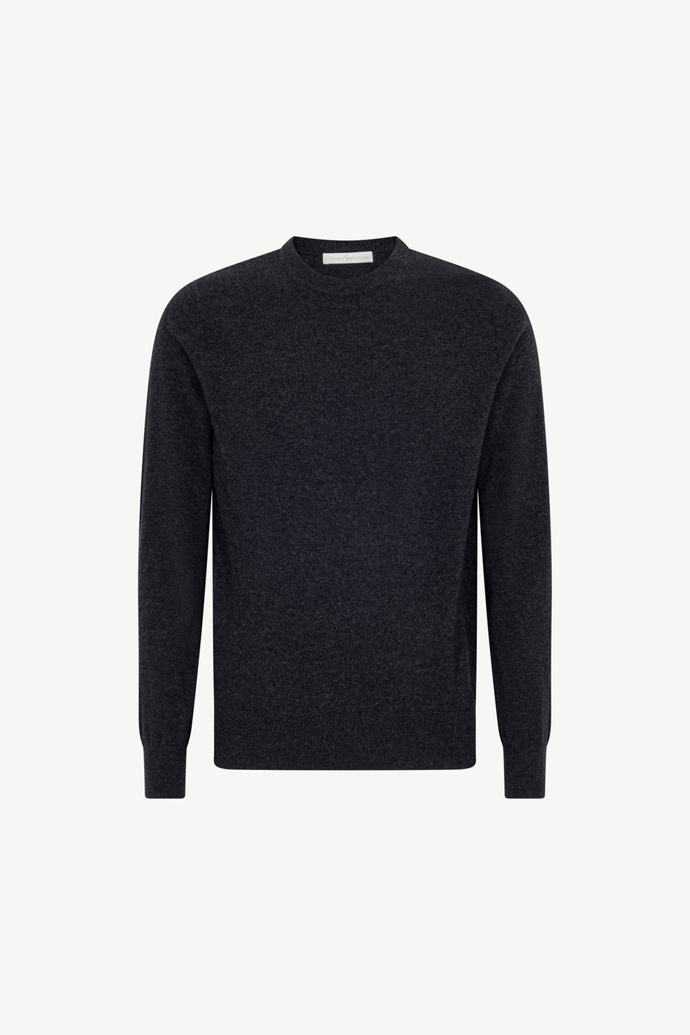 Maglia Girocollo in Puro Cashmere Almost Black