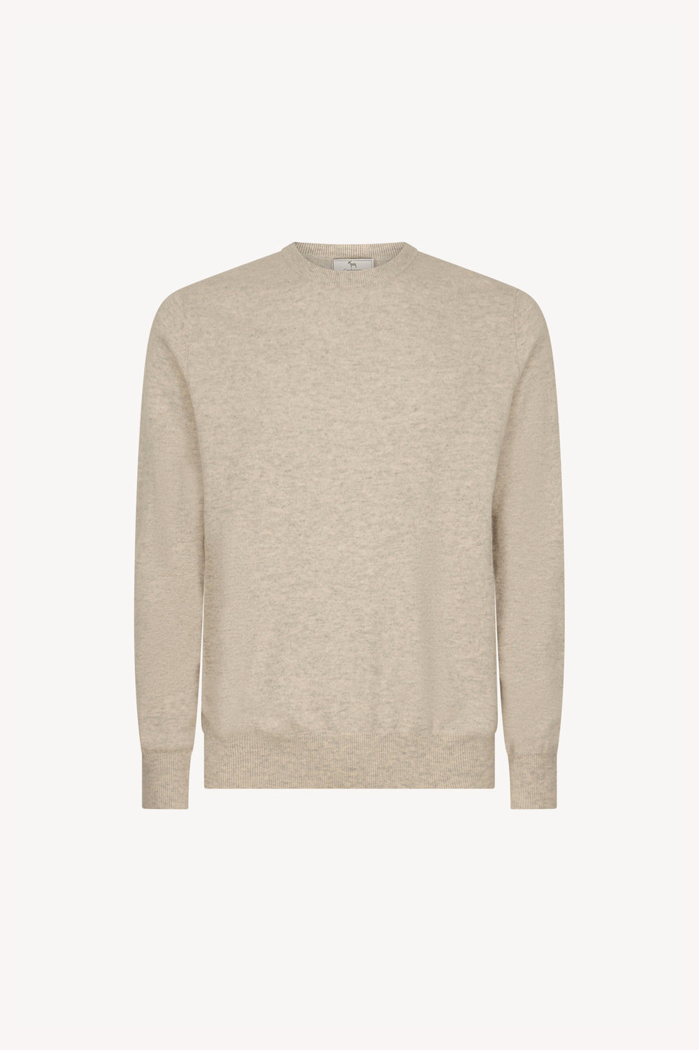 Maglia Girocollo in Puro Cashmere Ghiaia