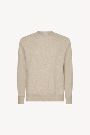 Greige Pure Cashmere Round Neck Pullover
