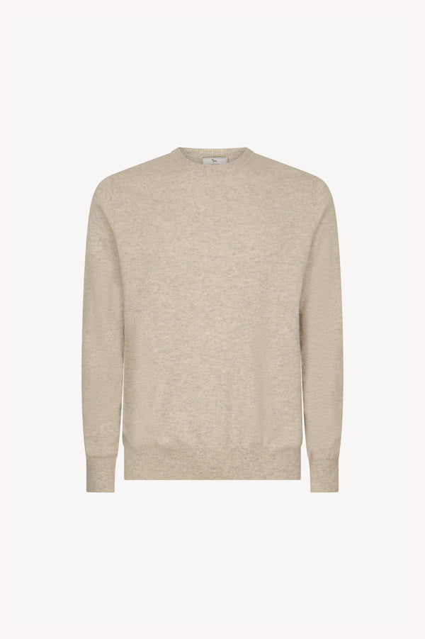 Greige Pure Cashmere Round Neck Pullover