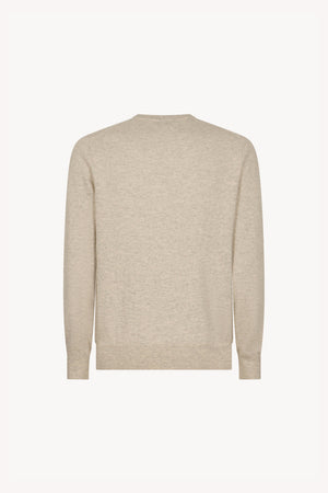 Greige Pure Cashmere Round Neck Pullover