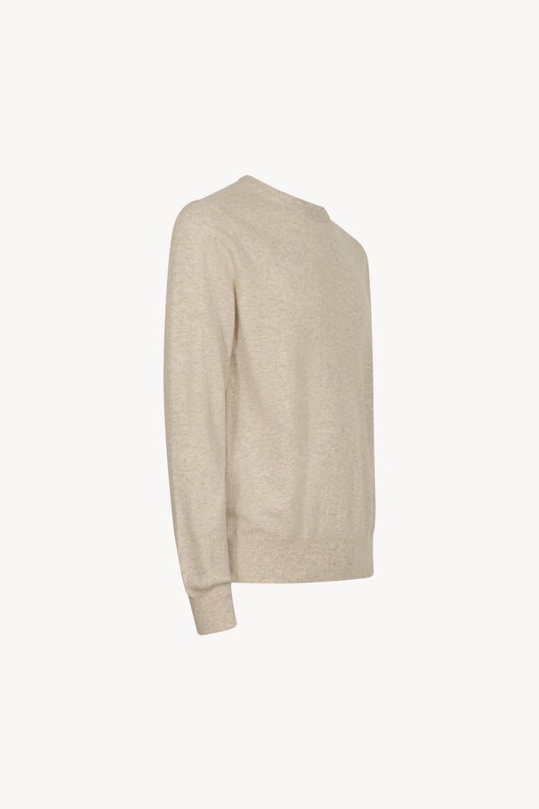 Greige Pure Cashmere Round Neck Pullover