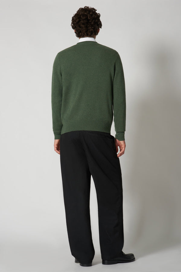 Maglia Girocollo in Puro Cashmere Loden