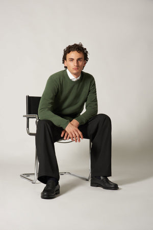 Maglia Girocollo in Puro Cashmere Loden