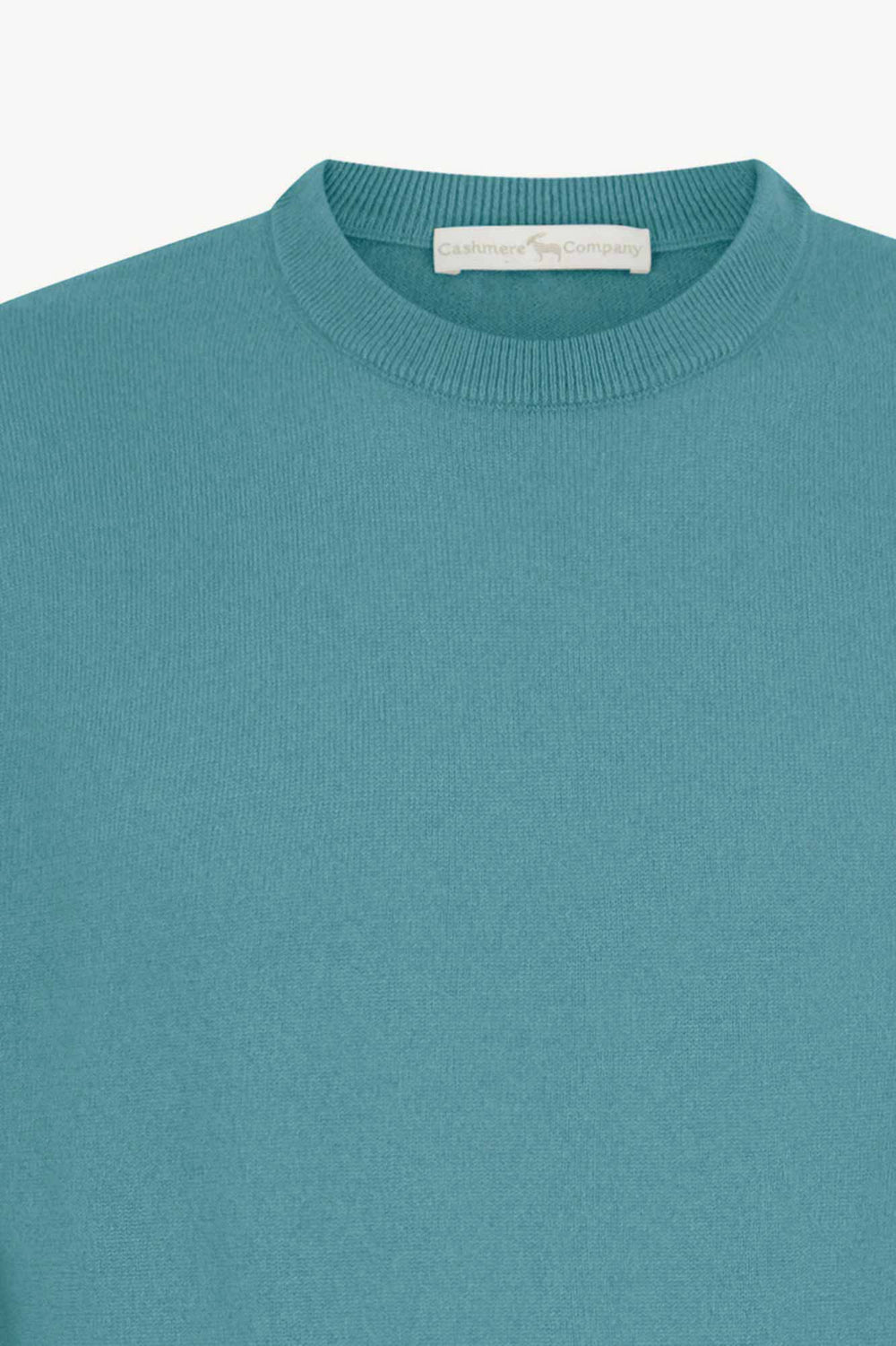 Maglia Girocollo in Puro Cashmere Turchese