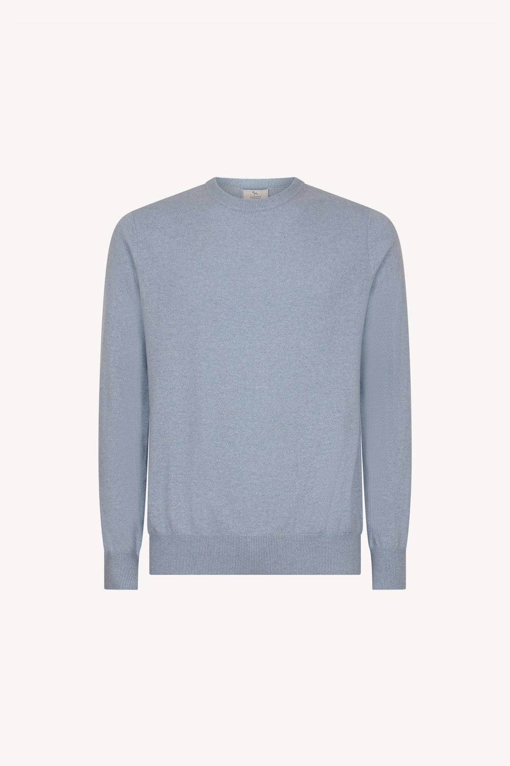 Maglia Girocollo in Puro Cashmere Azzurro