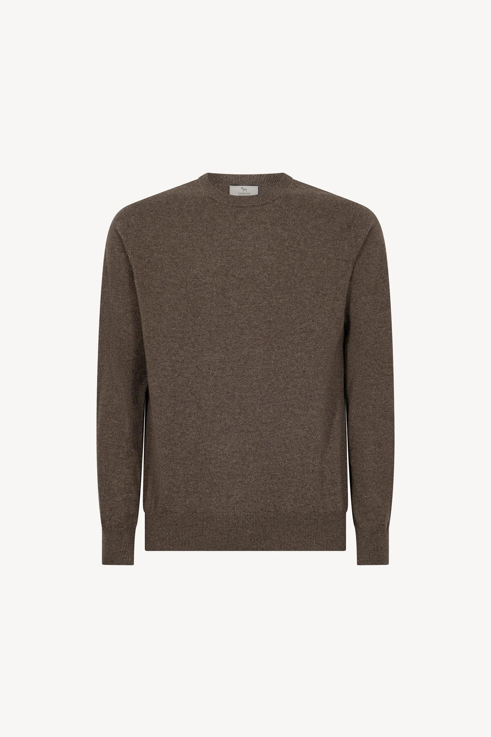 Maglia Girocollo in Puro Cashmere Corteccia