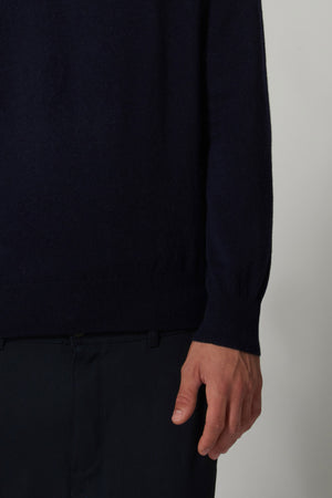 Maglia Girocollo in Puro Cashmere Navy