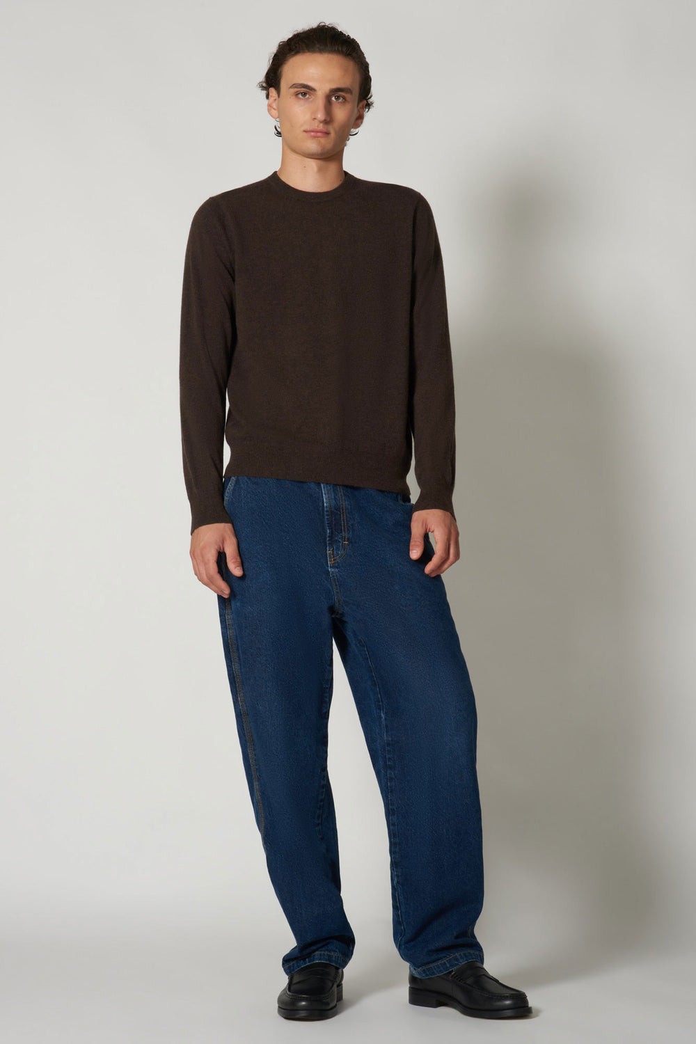 Maglia Girocollo in Puro Cashmere Mocha