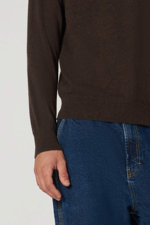 Maglia Girocollo in Puro Cashmere Mocha