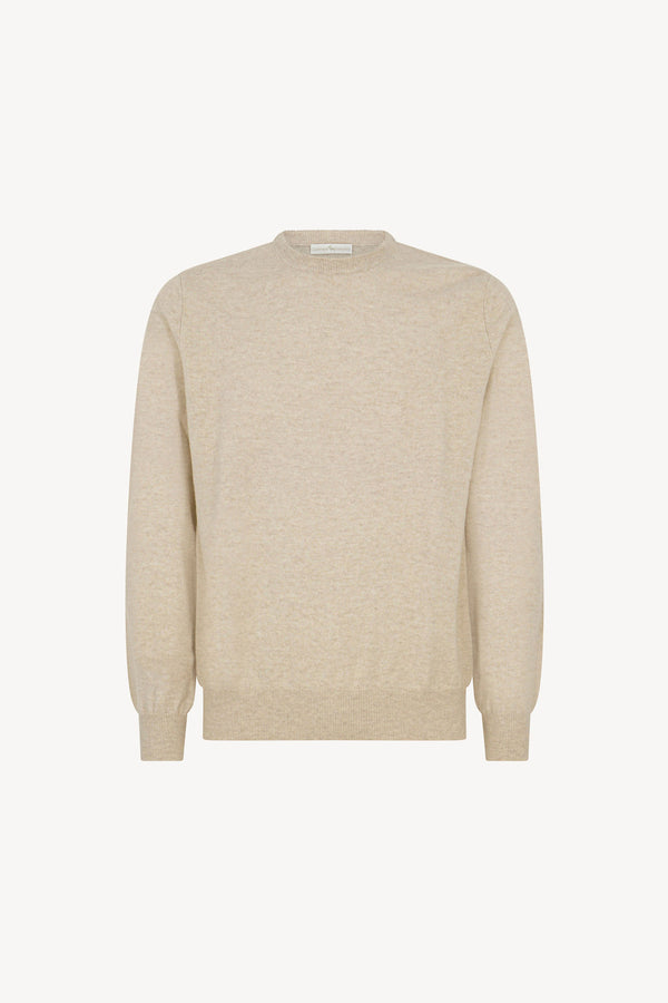 Maglia Girocollo in Puro Cashmere Avena