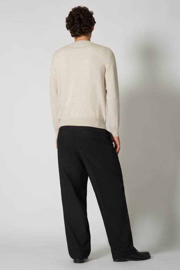 Maglia Girocollo in Puro Cashmere Avena