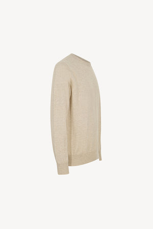 Maglia Girocollo in Puro Cashmere Avena