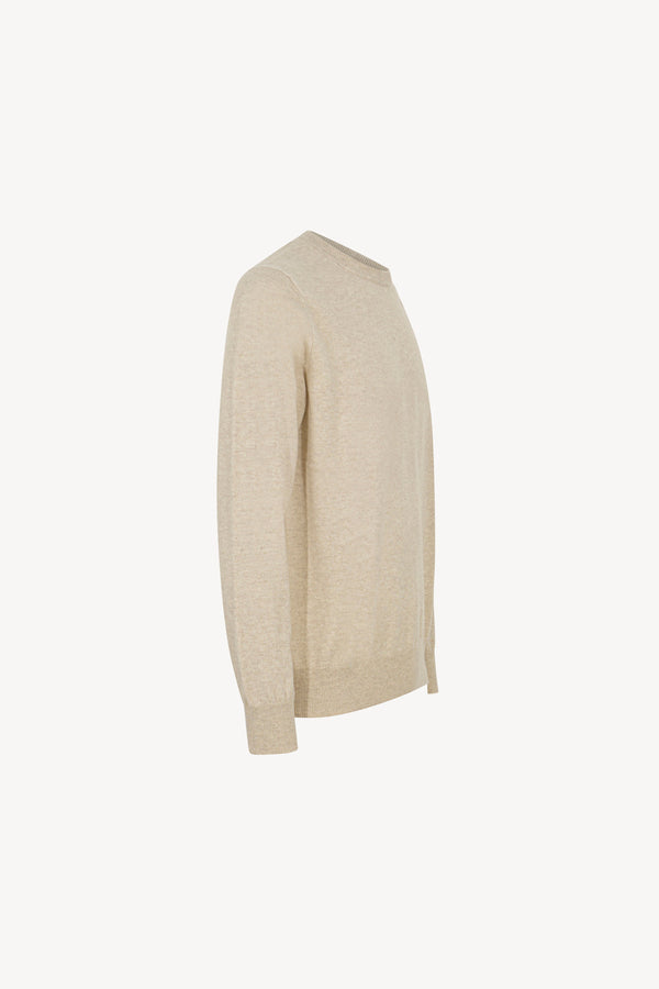 Maglia Girocollo in Puro Cashmere Avena