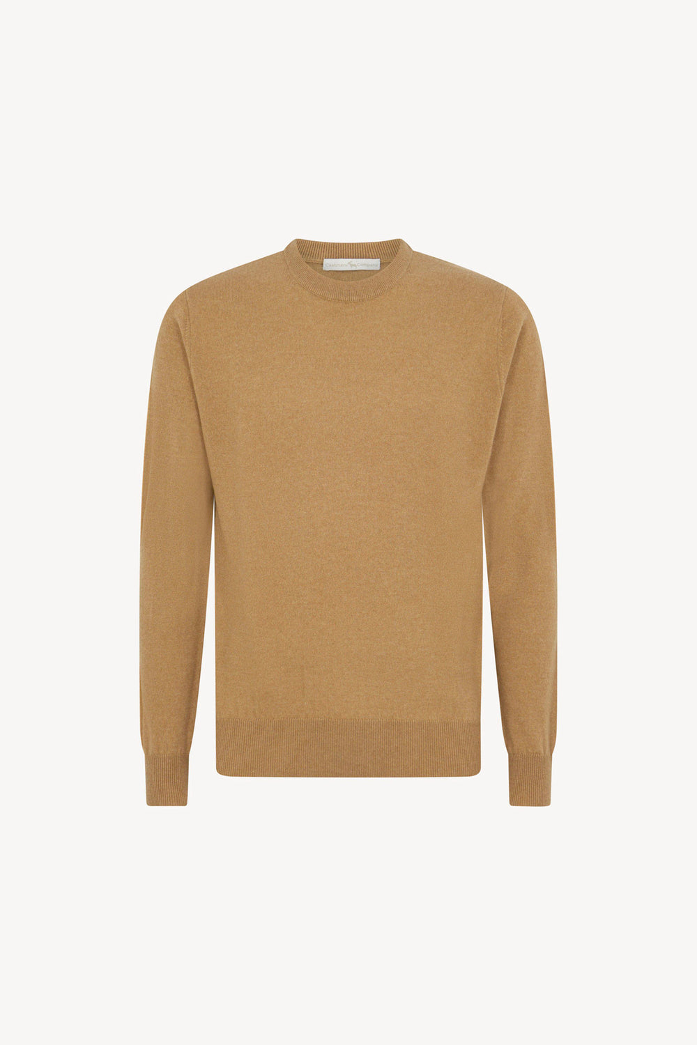 Maglia Girocollo in Puro Cashmere Cammello