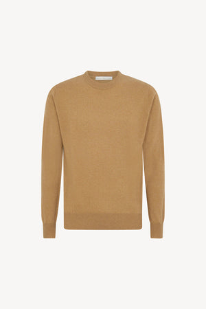 Maglia Girocollo in Puro Cashmere Cammello