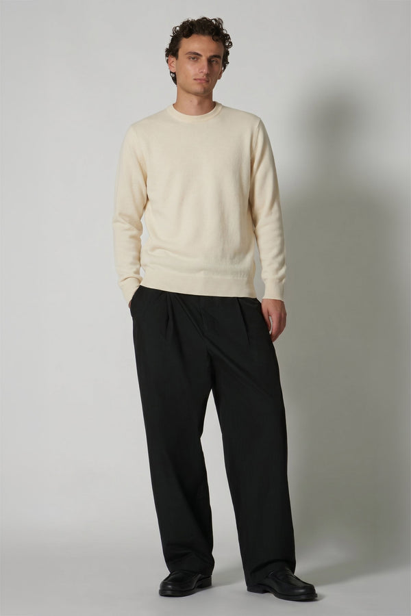 Ivory Pure Cashmere Round Neck Pullover