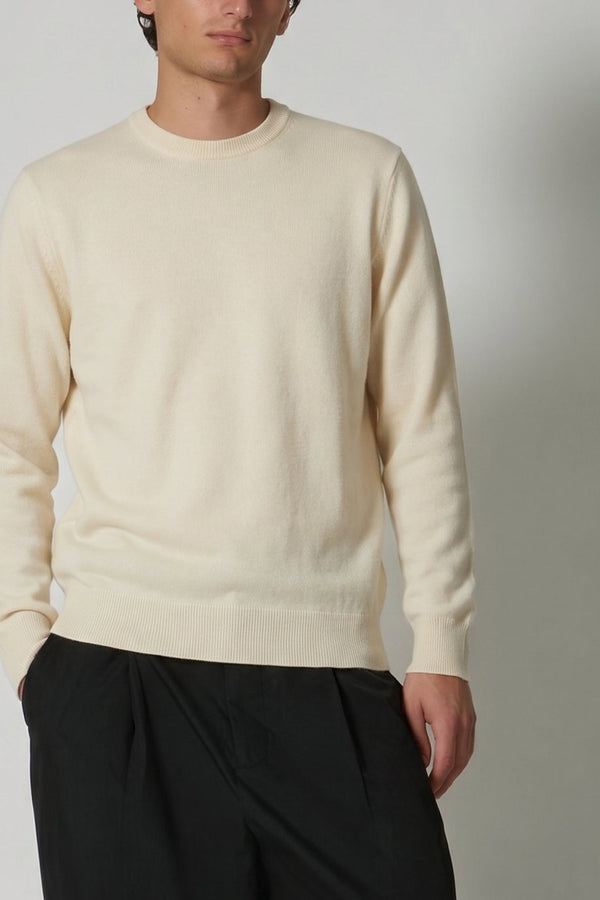 Ivory Pure Cashmere Round Neck Pullover