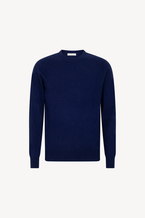 Maglia Girocollo in Puro Cashmere Ink Blue