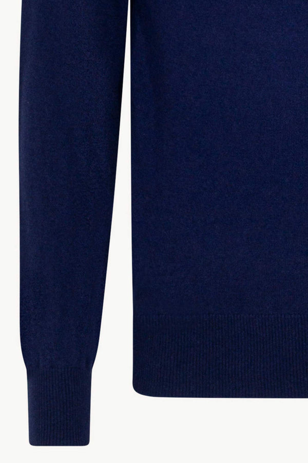 Maglia Girocollo in Puro Cashmere Ink Blue